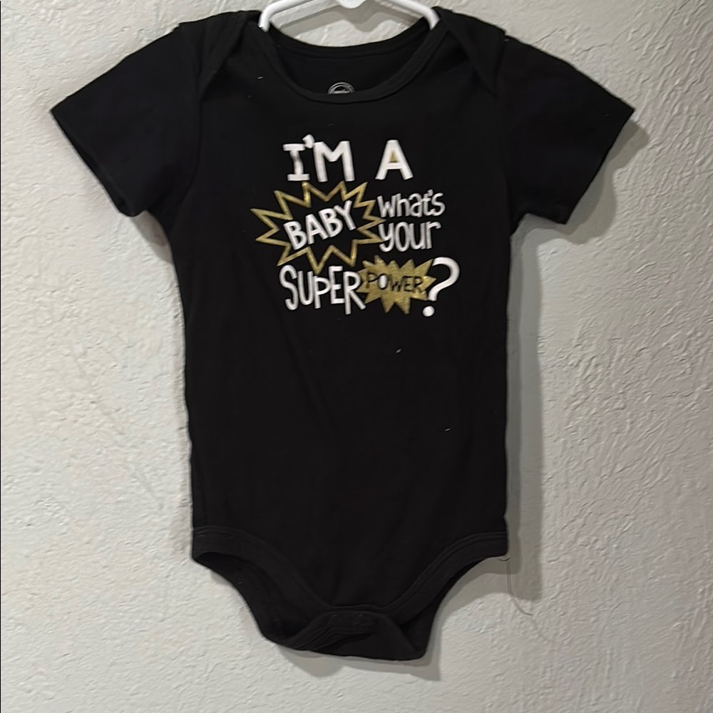 Wonder Nation Black Baby Superpower Bodysuit